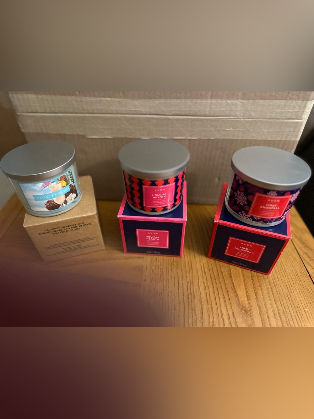 Avon Candle Bundle Three Wick Candles NIB Three Different Scents